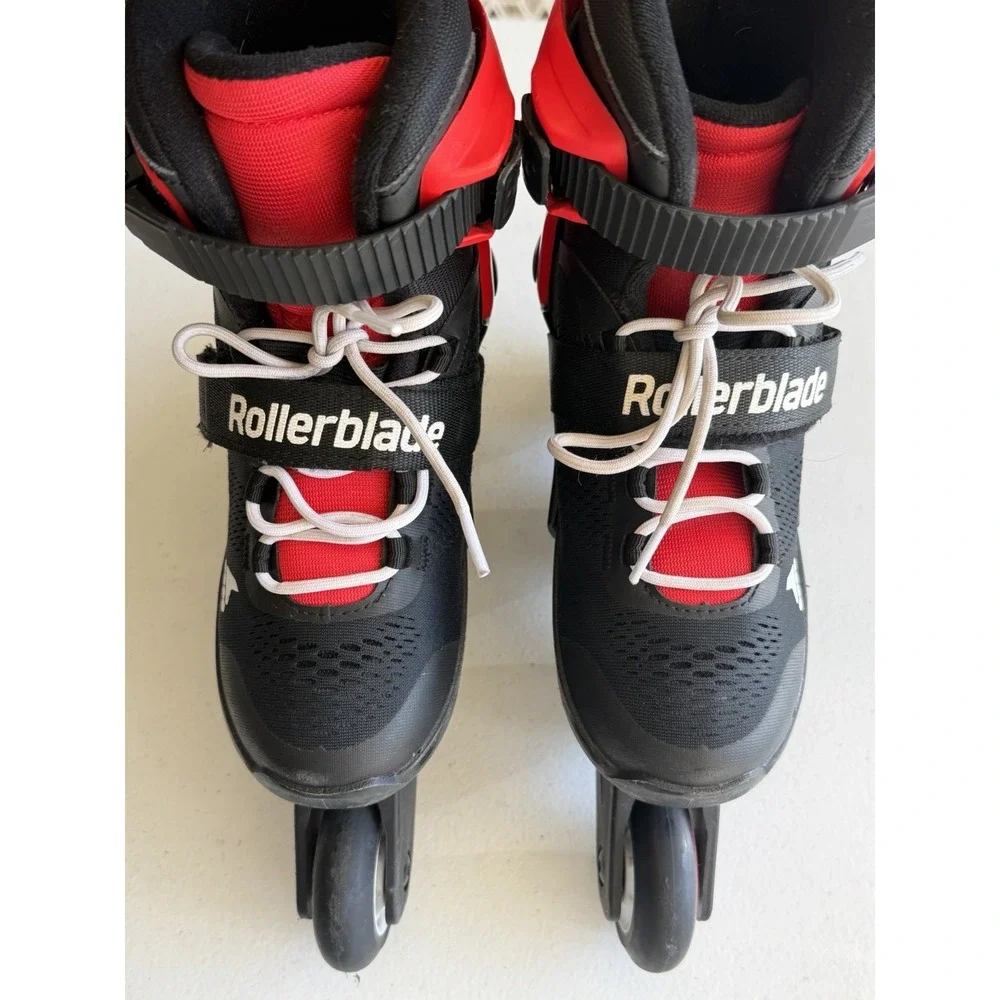 Rollerblade Junior Kids Adjustable Inline Skates Black/Red, Microblade, Size 2-5